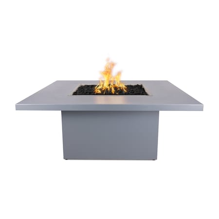 The Outdoor Plus 60 Square Bella Fire Table, Powder Coated Metal, Gray, Plug & Play Electronic Ignition, Liquid Propane OPT-BELPC60EKIT-GRY-LP